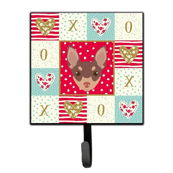Carolines Treasures 4.25 x 1 x 7 in. Toy Fox Terrier Love Leash or Key Holder CK5242SH4 - main